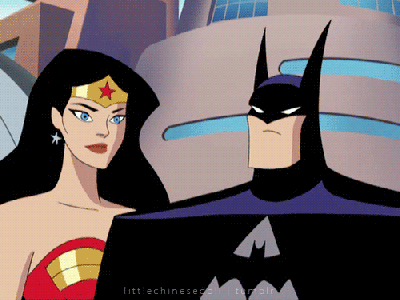 Wonder Woman Kisses Batman.gif