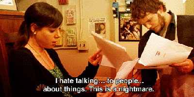 Parks and Rec - April Talking to People