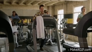 New Girl - Nick Falls Off Treadmill.gif
